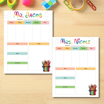 Personalized Teacher To Do List Notepad: School Staff Gift