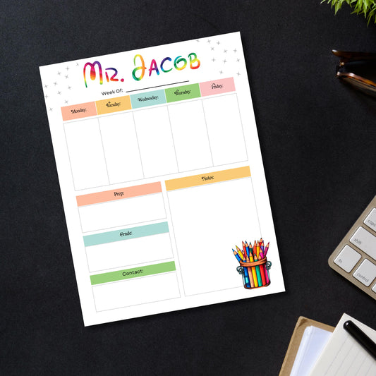 Personalized Teacher To Do List Notepad: School Staff Gift