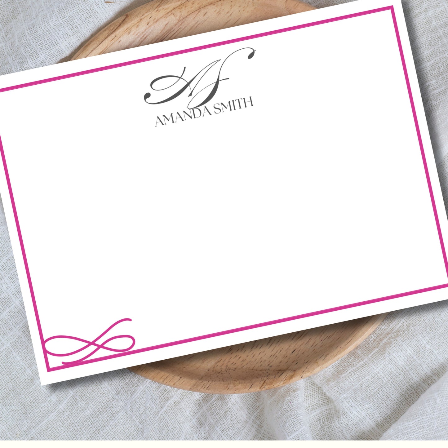 Personalized Floral Note Card Set: Custom Monogram Stationery
