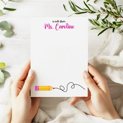 Personalized Teacher Notepad: Custom Stationery Gift