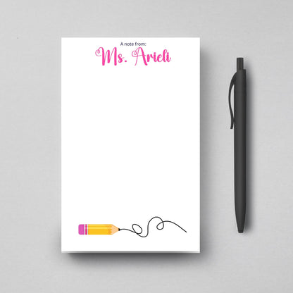 Personalized Teacher Notepad: Custom Stationery Gift